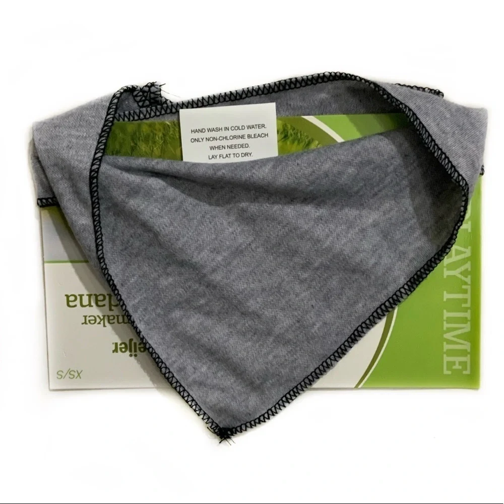 Dog Bandanna TROUBLE MAKER  Adjustable Tie On Gray Black XS/S